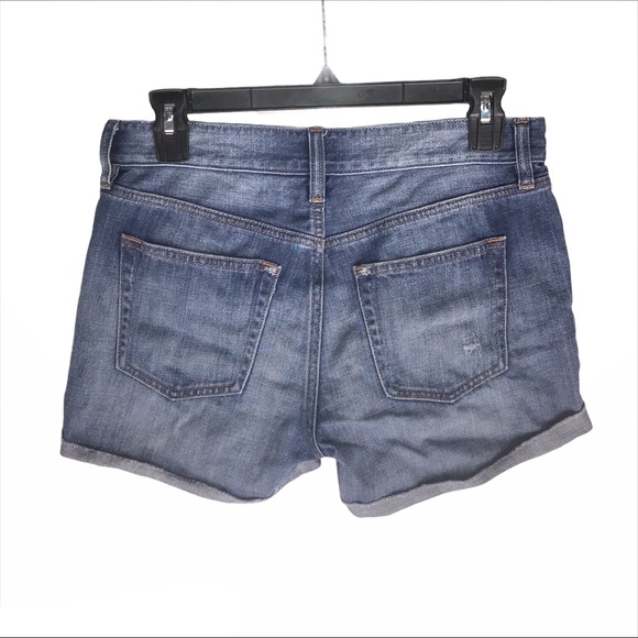 J. Crew Medium Blue Denim Wash Cuffed Jean Shorts - Picture 5 of 11